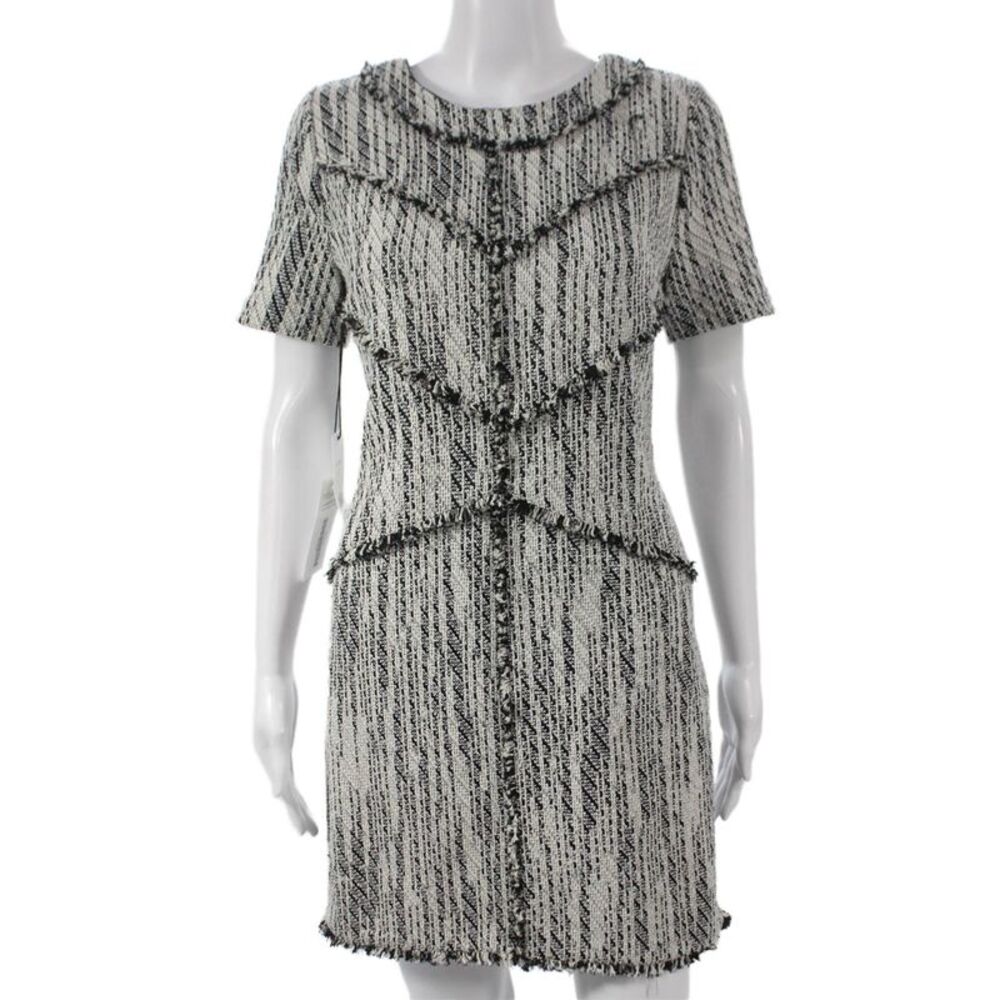 Ali & Jay Womens Sheath Dress Black Cotton Short Sleeve Round Neck Size M